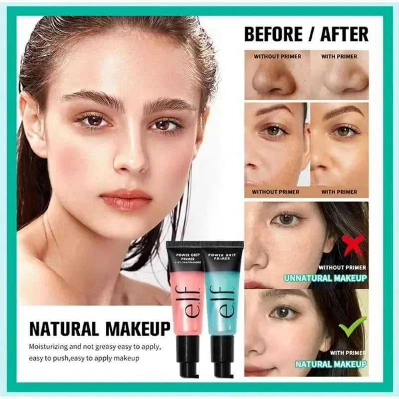 Base de maquillage hydratante en gel Elf, crème de base pour le visage, raffermissante, longue tenue, améliore la texture du maquillage