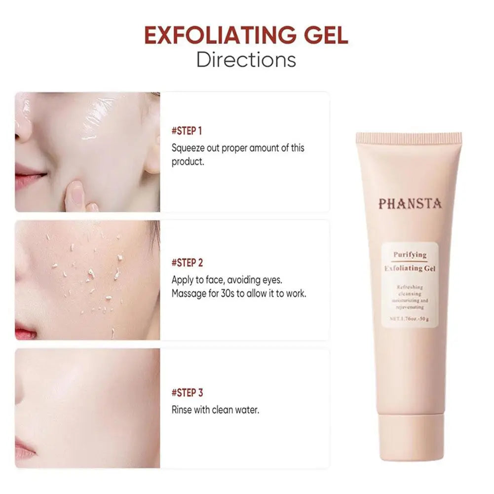 Gel exfoliant pour le visage, nettoyage en profondeur des pores, élimine les peaux mortes, purifie, exfolie en douceur, contrôle le sébum, hydrate, soin du visage