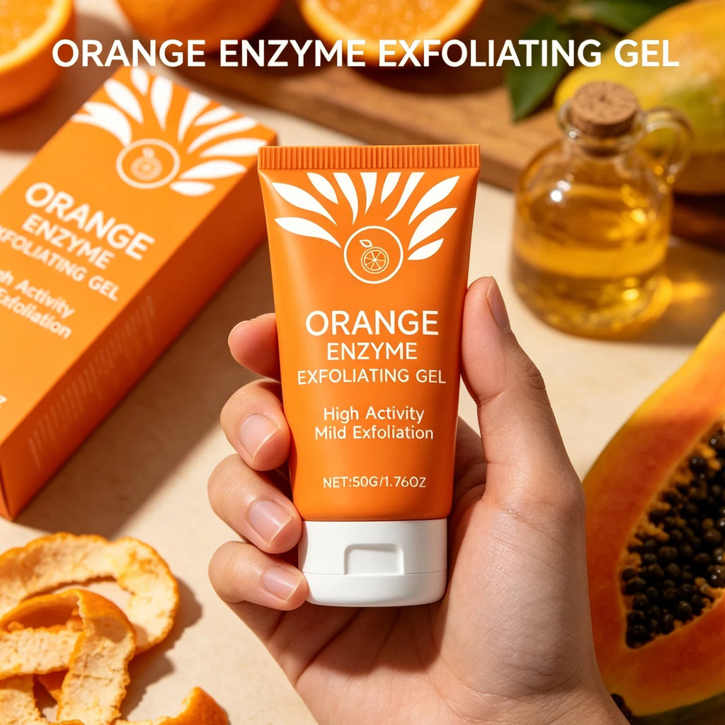 Gel exfoliant orange pour le visage et le corps, élimine les peaux mortes, nettoie en profondeur les pores, élimine la saleté, améliore la rugosité, blanchit et hydrate.