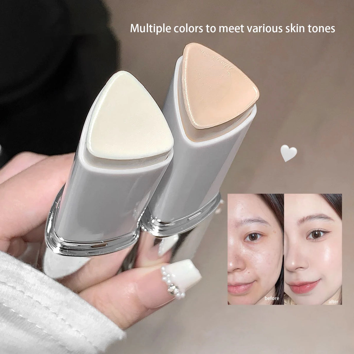 Kakashow Lazy Foundation Make-up Stick Natural Moisturizing Fit Non Drying Foundation Make-up Stick Suitable for All Skin Tones