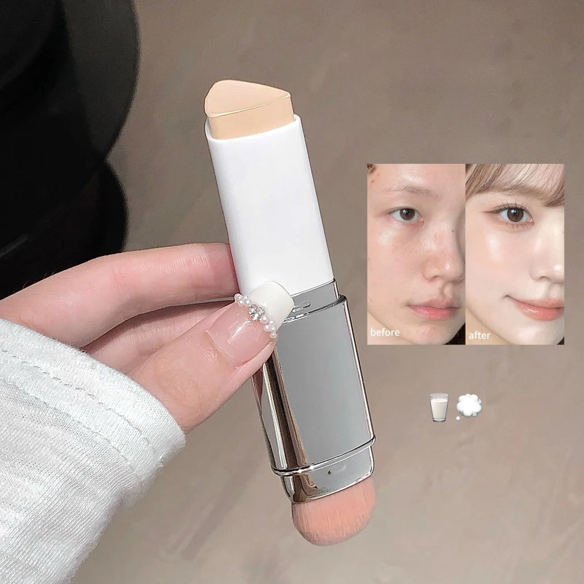 Kakashow Lazy Foundation Make-up Stick Natural Moisturizing Fit Non Drying Foundation Make-up Stick Suitable for All Skin Tones